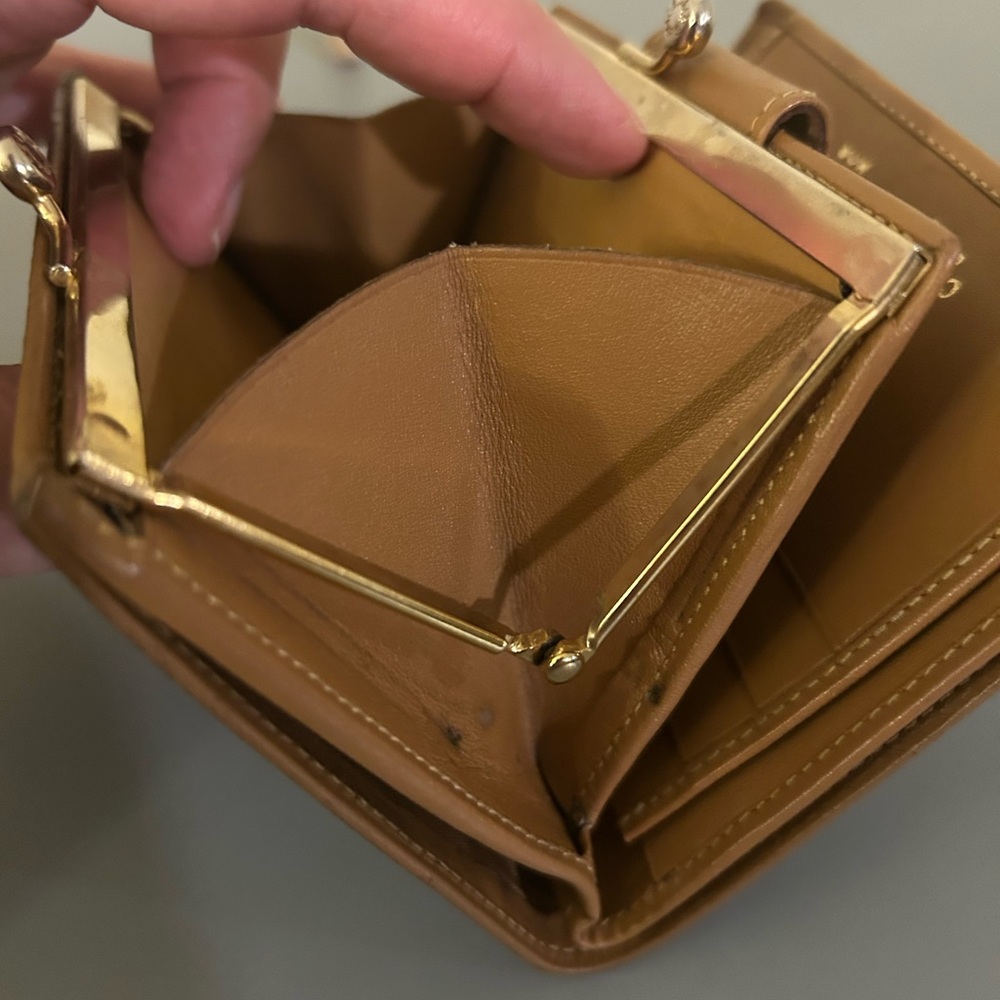 Authentic Celine Compact Kisslock Wallet, Vintage, Light Cognac Leather Trim - Picture 16 of 16